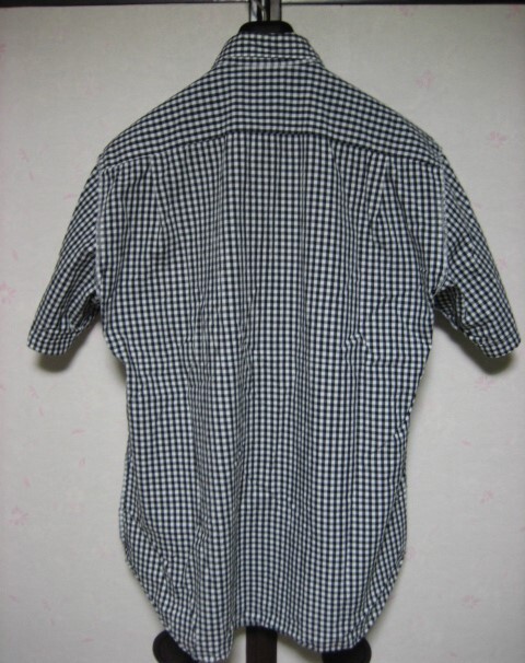 美品 ☆08SS コムデギャルソン オム チェック インサイドアウト 半袖シャツ S 黒白 / PLUS shirt DEUX ganryu BLACK COMME des GARCONS