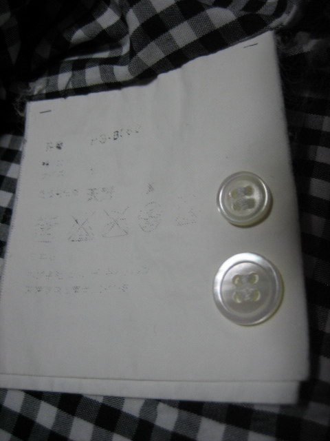 美品 ☆08SS コムデギャルソン オム チェック インサイドアウト 半袖シャツ S 黒白 / PLUS shirt DEUX ganryu BLACK COMME des GARCONS