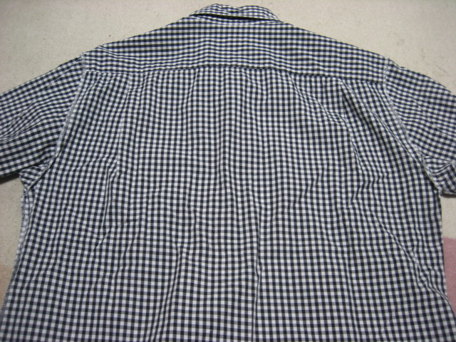 美品 ☆08SS コムデギャルソン オム チェック インサイドアウト 半袖シャツ S 黒白 / PLUS shirt DEUX ganryu BLACK COMME des GARCONS