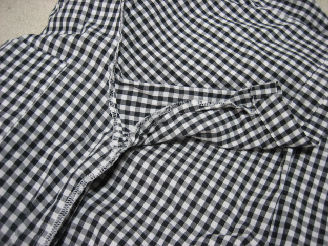 美品 ☆08SS コムデギャルソン オム チェック インサイドアウト 半袖シャツ S 黒白 / PLUS shirt DEUX ganryu BLACK COMME des GARCONS