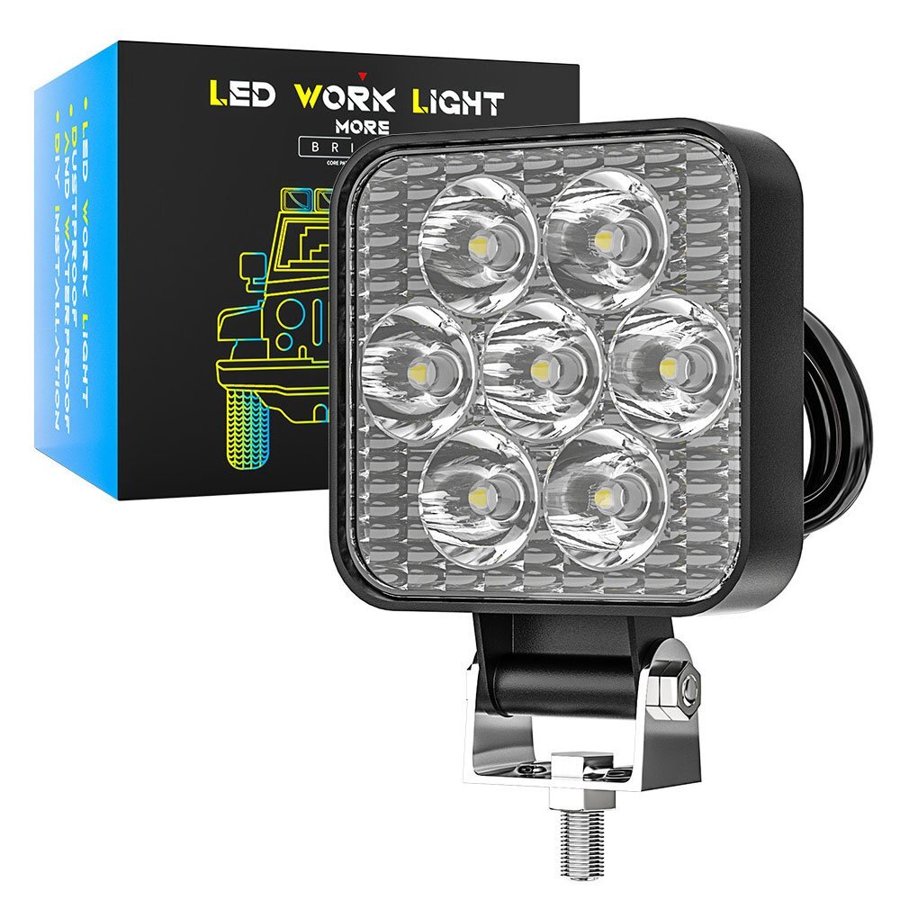 送料無料.. 21W LED 作業(yè)燈 ワークライト ホワイト 6500K 12V/24V トラック UTV ATV ボート 建筑機(jī)械 道路照明 工事現(xiàn)場(chǎng) 多用途 汎用 4個(gè)