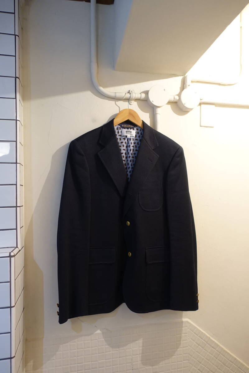 eye JUNYAWATANABE JUNYA ジュンヤワタナベ × ブルックスブラザーズ 里ペイズリー ネイビー 金ボタン ジャケット 美品 WQ-J905 サイズＬ