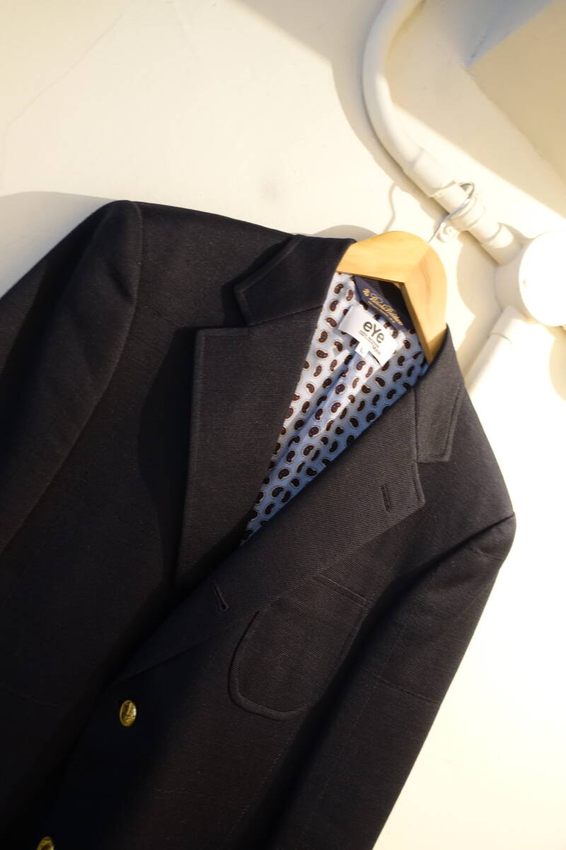 eye JUNYAWATANABE JUNYA ジュンヤワタナベ × ブルックスブラザーズ 里ペイズリー ネイビー 金ボタン ジャケット 美品 WQ-J905 サイズＬ