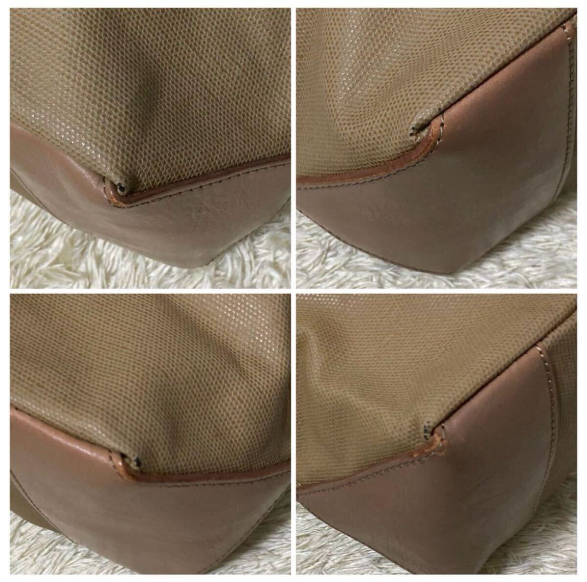 1円? 美品 Paul Smith ポールスミス ビジネスバッグ トートバッグ レザー ベージュ メンズ レディース A4収納可 肩掛け ストライプ