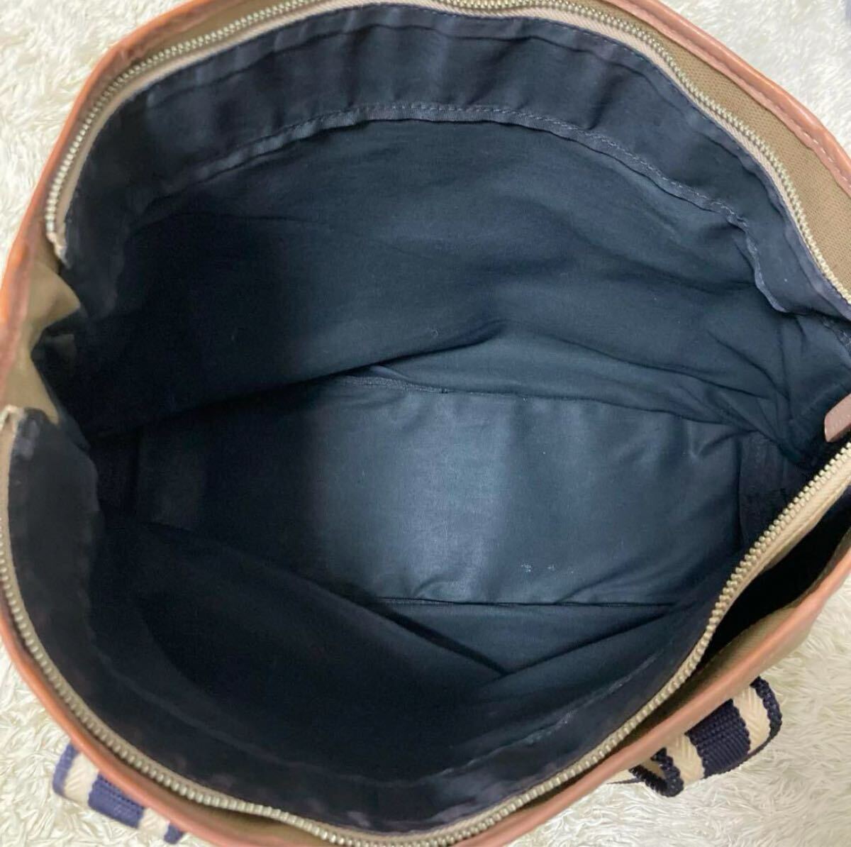 1円? 美品 Paul Smith ポールスミス ビジネスバッグ トートバッグ レザー ベージュ メンズ レディース A4収納可 肩掛け ストライプ
