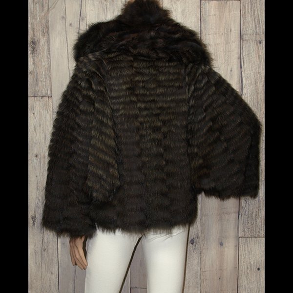 FENDI◇フェンディ?リアルファー ジャケット◇38サイズ　ブラウン系　高級(jí)クリーニング済み　美品