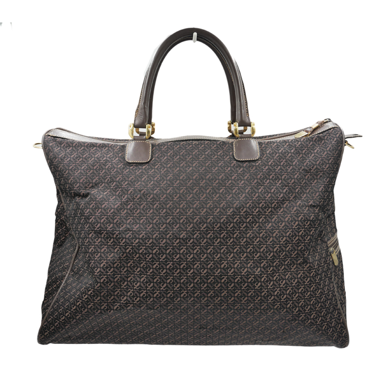 LOEWE ロエベ　アナグラム　ボストンバッグ　ブラウンキャンバス　中古B【辻屋質(zhì)店B3094】