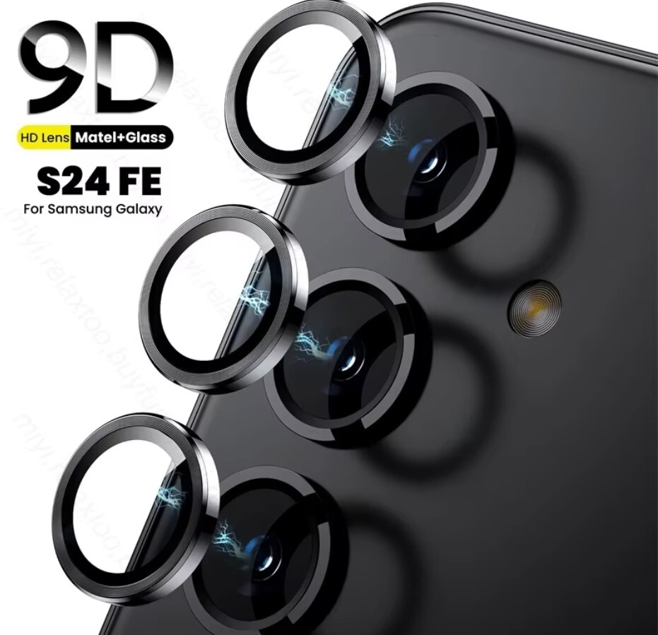 Galaxy S24 FE SCG30 カメラフィルム ギャラクシー s24fe 用 カメラ保護フィルム 耐衝撃 独立型 アルミ カメラカバー ブラック