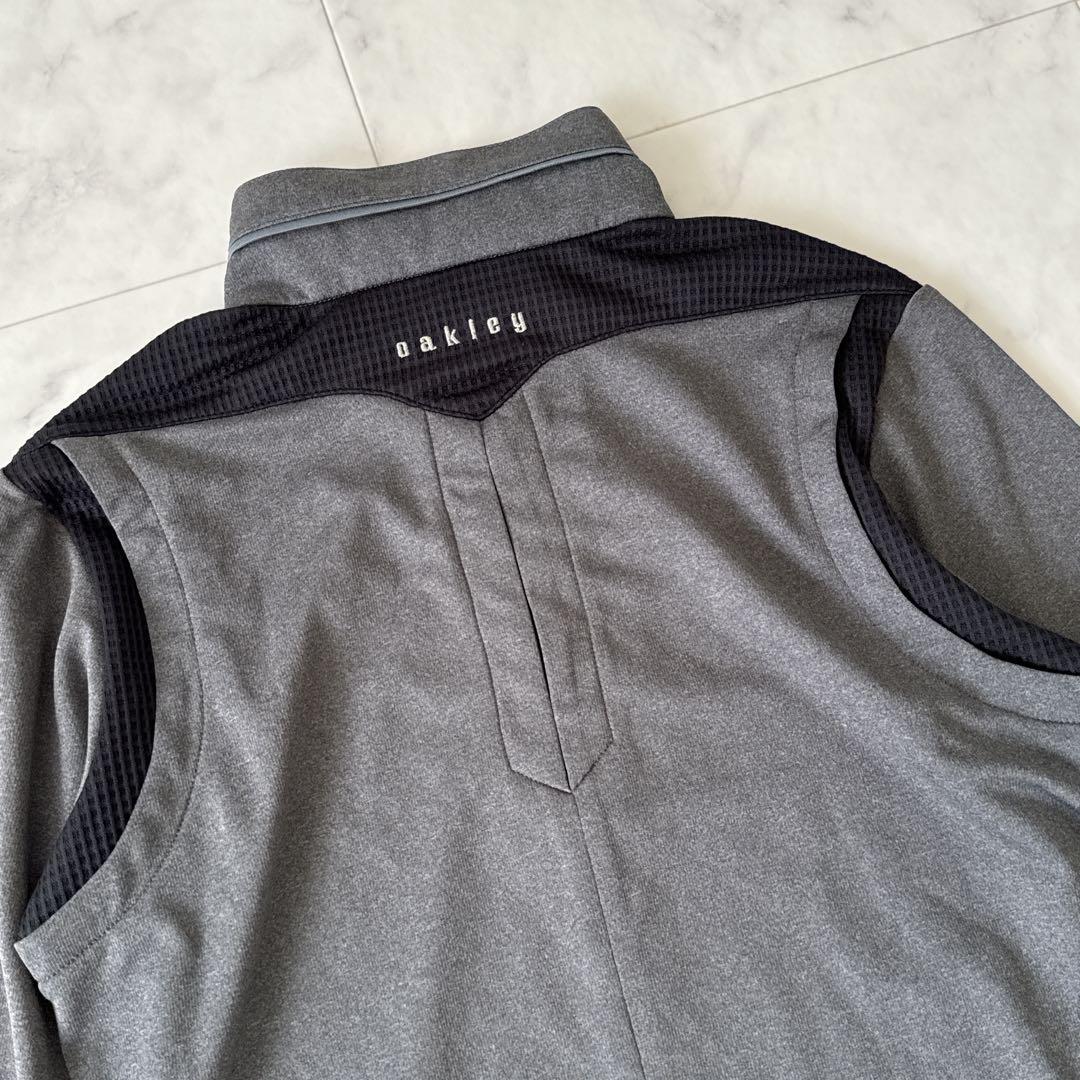 OAKLEY ハーフジップ 長袖 デザイントップス M グレー スポーツウェア_画像8