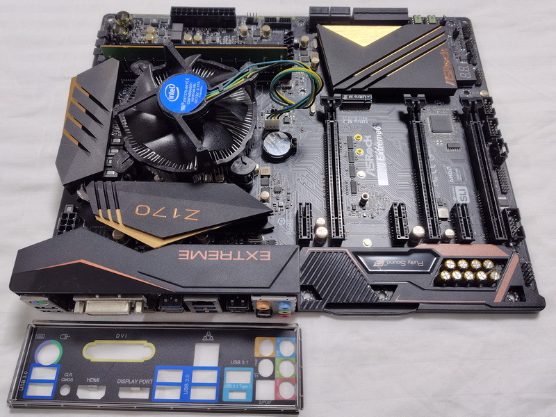 【動(dòng)作確認(rèn)済】ASRock Z170 Extreme6/バックパネル/Pentium G4560/8GB DDR4/CPUクーラーのセット