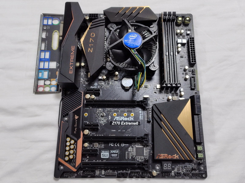 【動(dòng)作確認(rèn)済】ASRock Z170 Extreme6/バックパネル/Pentium G4560/8GB DDR4/CPUクーラーのセット