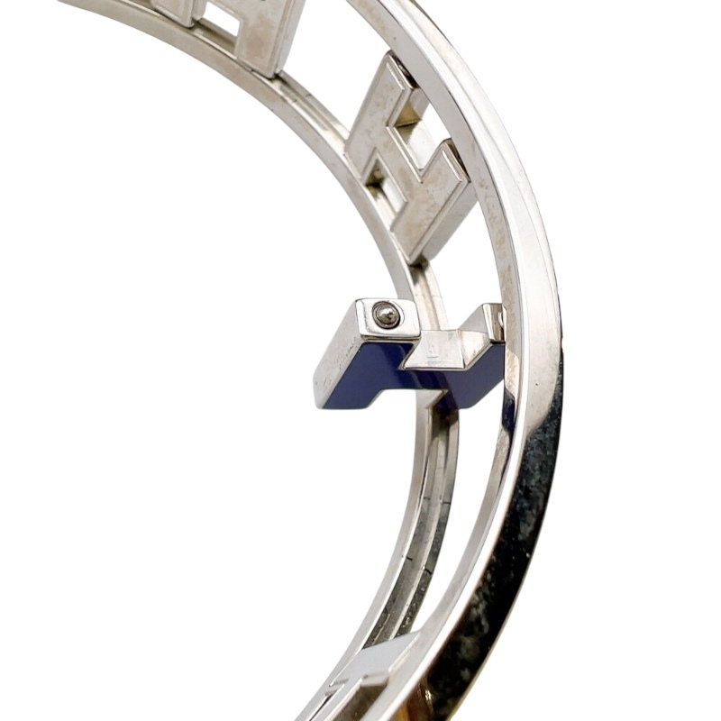 エルメス HERMES ロンドアッシュバングル シルバー/ブルー メタル アクセサリー 中古_画像8