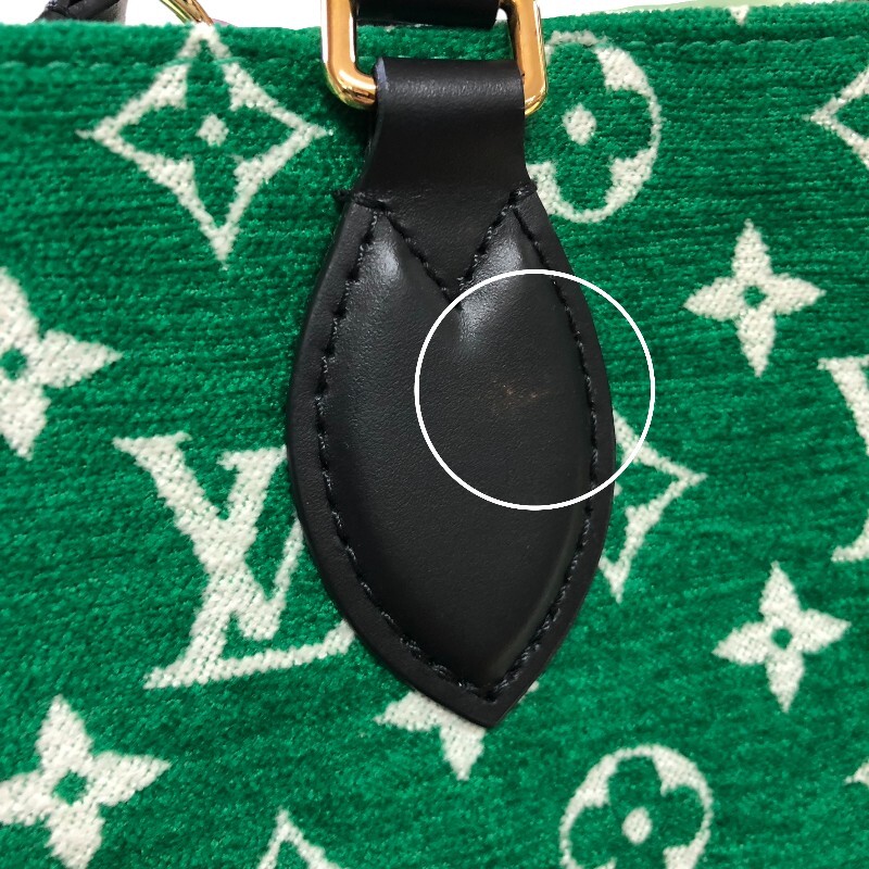  Louis * Vuitton LOUIS VUITTON on The go-PM M46216 зеленый * белый монограмма * Jaguar doLV Match ручная сумочка женский б/у 