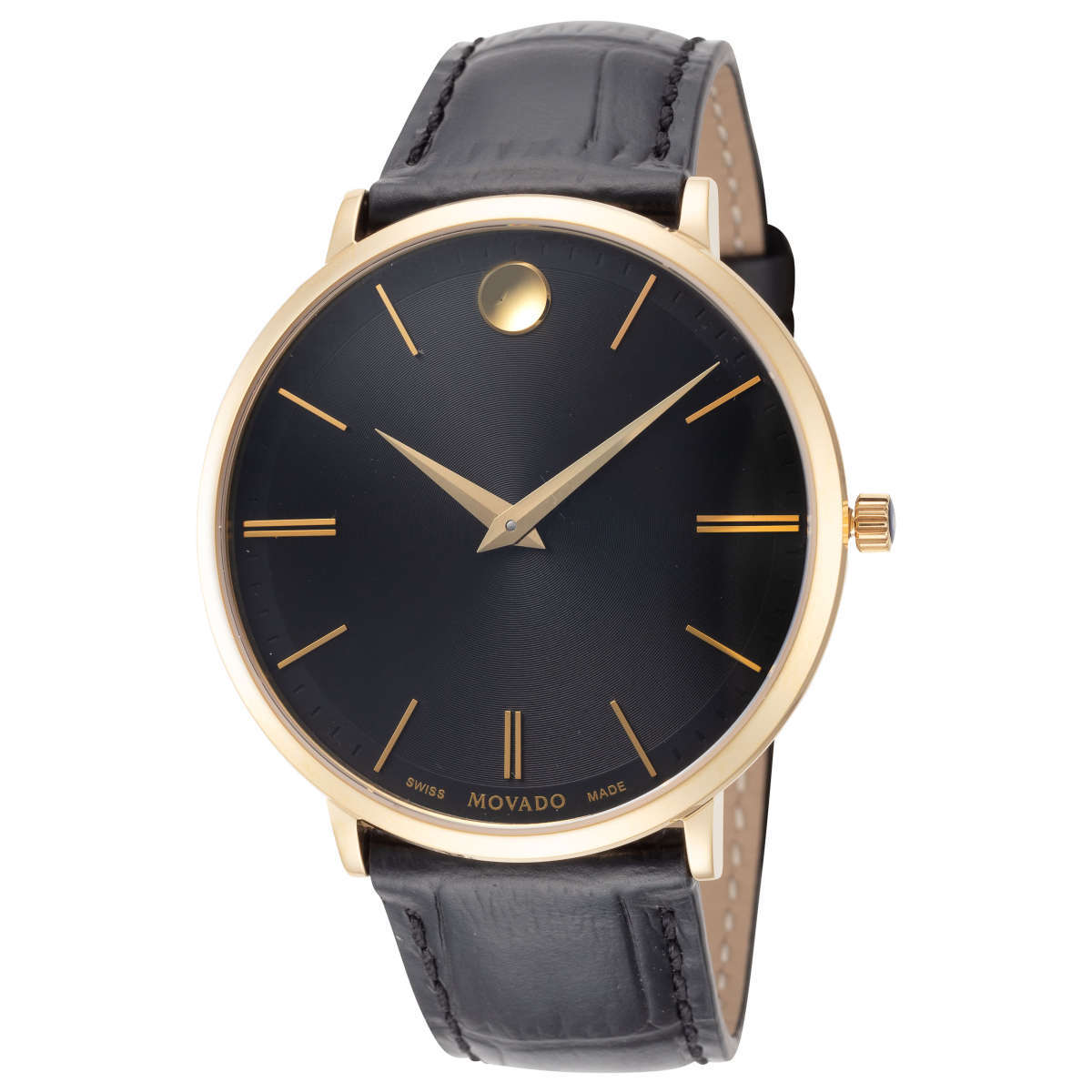 MOVADO モバード　0607173 Ultra Slim　黒金 ミニマリズム　ウルトラ?スリム　クォーツ