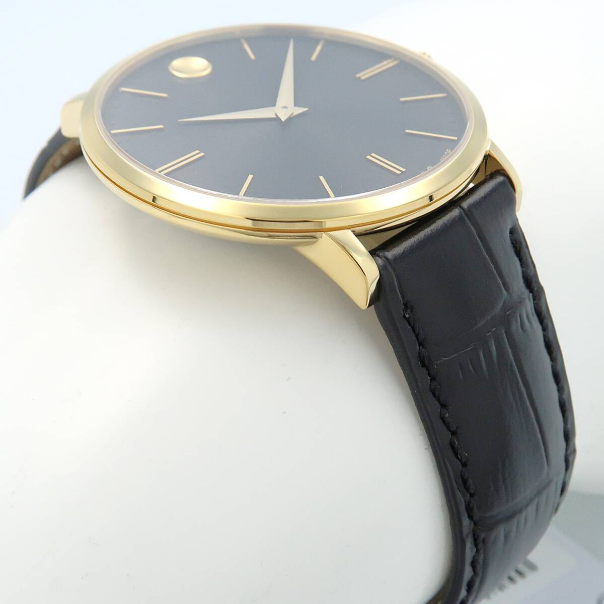 MOVADO モバード　0607173 Ultra Slim　黒金 ミニマリズム　ウルトラ?スリム　クォーツ