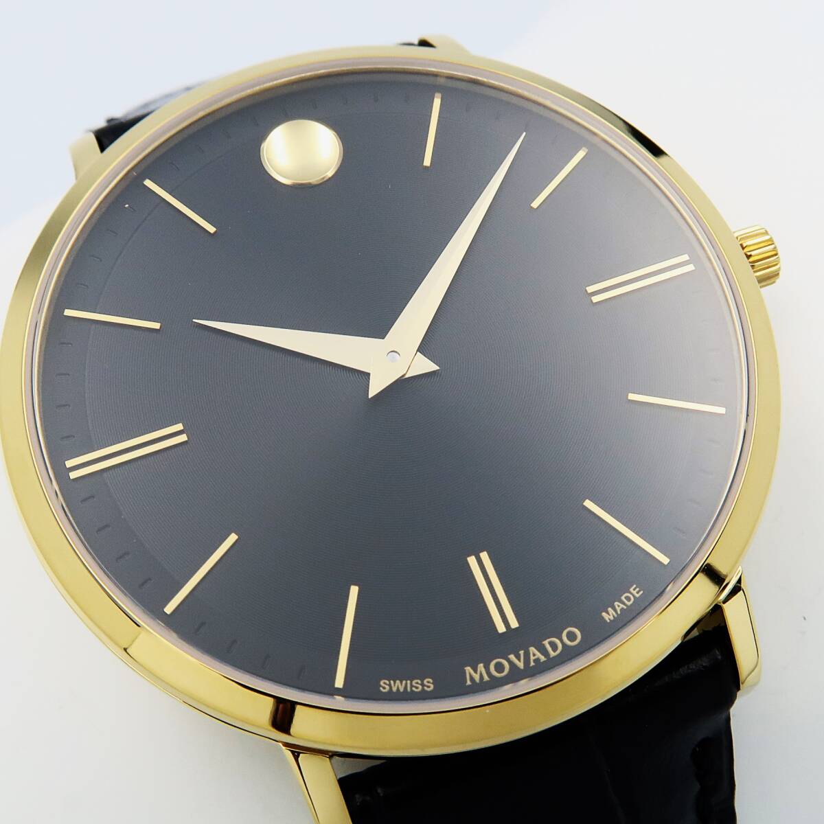 MOVADO モバード　0607173 Ultra Slim　黒金 ミニマリズム　ウルトラ?スリム　クォーツ