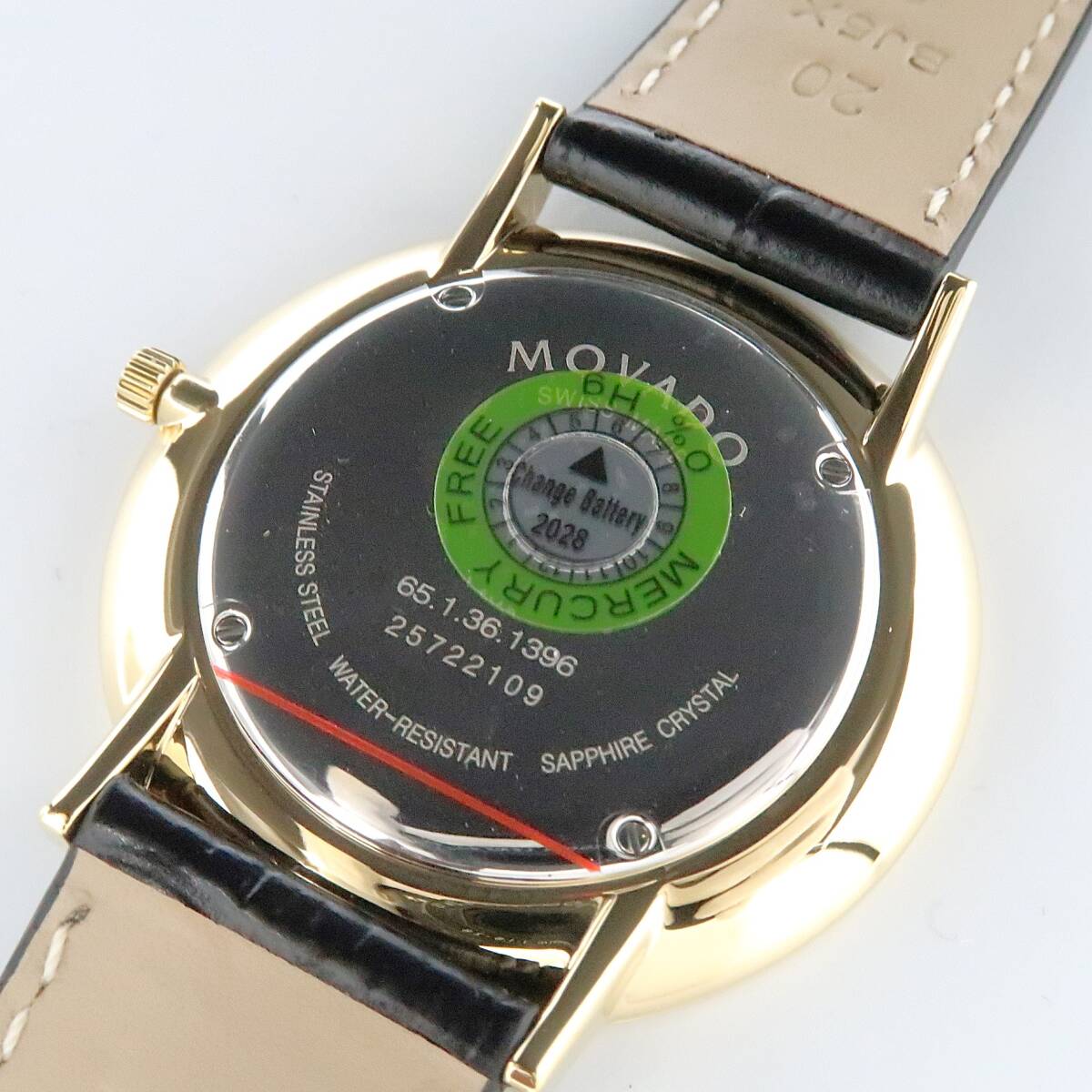 MOVADO モバード　0607173 Ultra Slim　黒金 ミニマリズム　ウルトラ?スリム　クォーツ