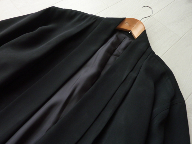 上品 銀座マギー Maggy ブラック ハーフ丈 ジャケット 羽織り コート レディース アウター サイズ9