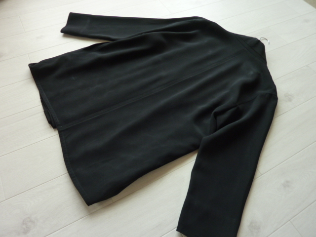 上品 銀座マギー Maggy ブラック ハーフ丈 ジャケット 羽織り コート レディース アウター サイズ9