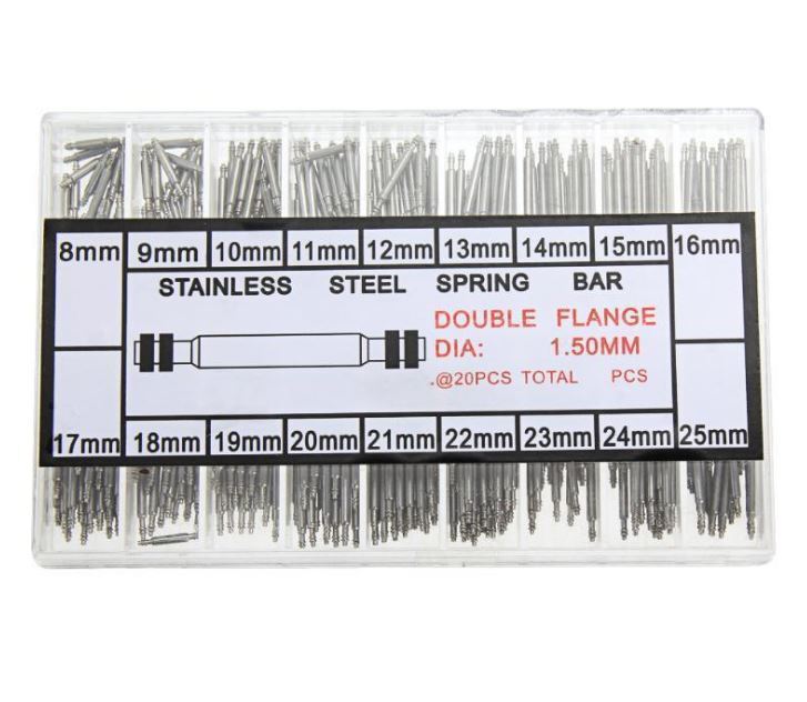 バネ棒セット　スプリングピンセット　腕時(shí)計(jì)用　時(shí)計(jì)バンド交換　8ｍｍ～25ｍｍまで