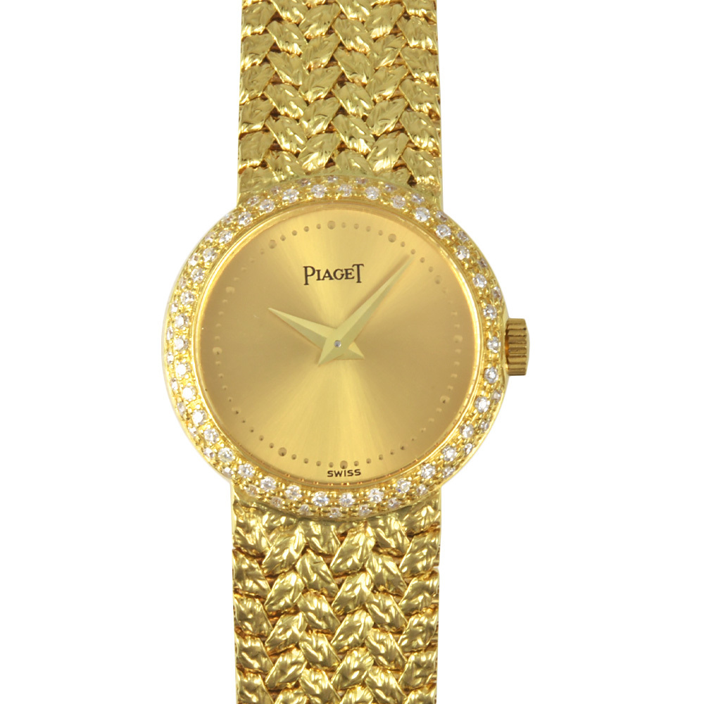  Piaget PIAGET Dan sa- наручные часы ручной завод шампанское циферблат 49.2g K18YG желтое золото чистое золото ручной завод бриллиантовая оправа женский 
