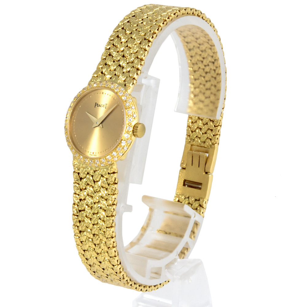  Piaget PIAGET Dan sa- наручные часы ручной завод шампанское циферблат 49.2g K18YG желтое золото чистое золото ручной завод бриллиантовая оправа женский 