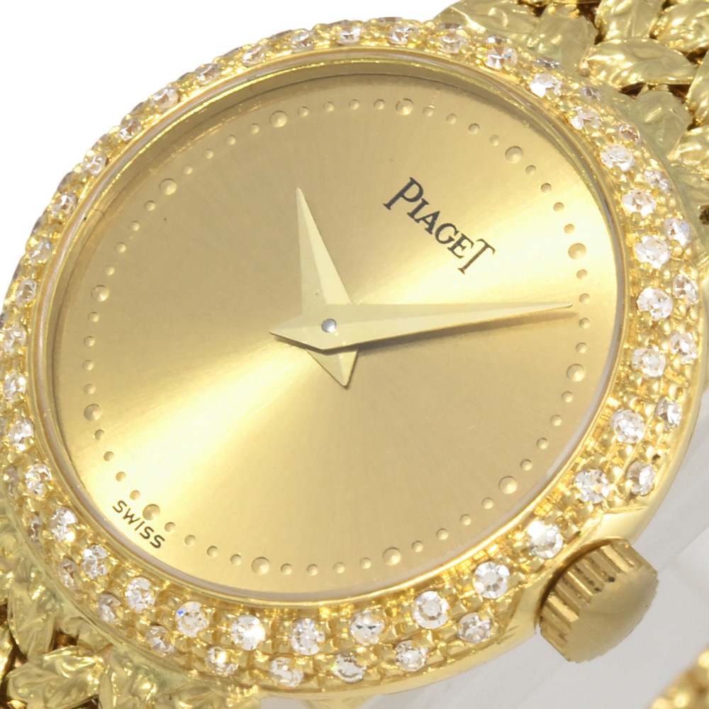  Piaget PIAGET Dan sa- наручные часы ручной завод шампанское циферблат 49.2g K18YG желтое золото чистое золото ручной завод бриллиантовая оправа женский 