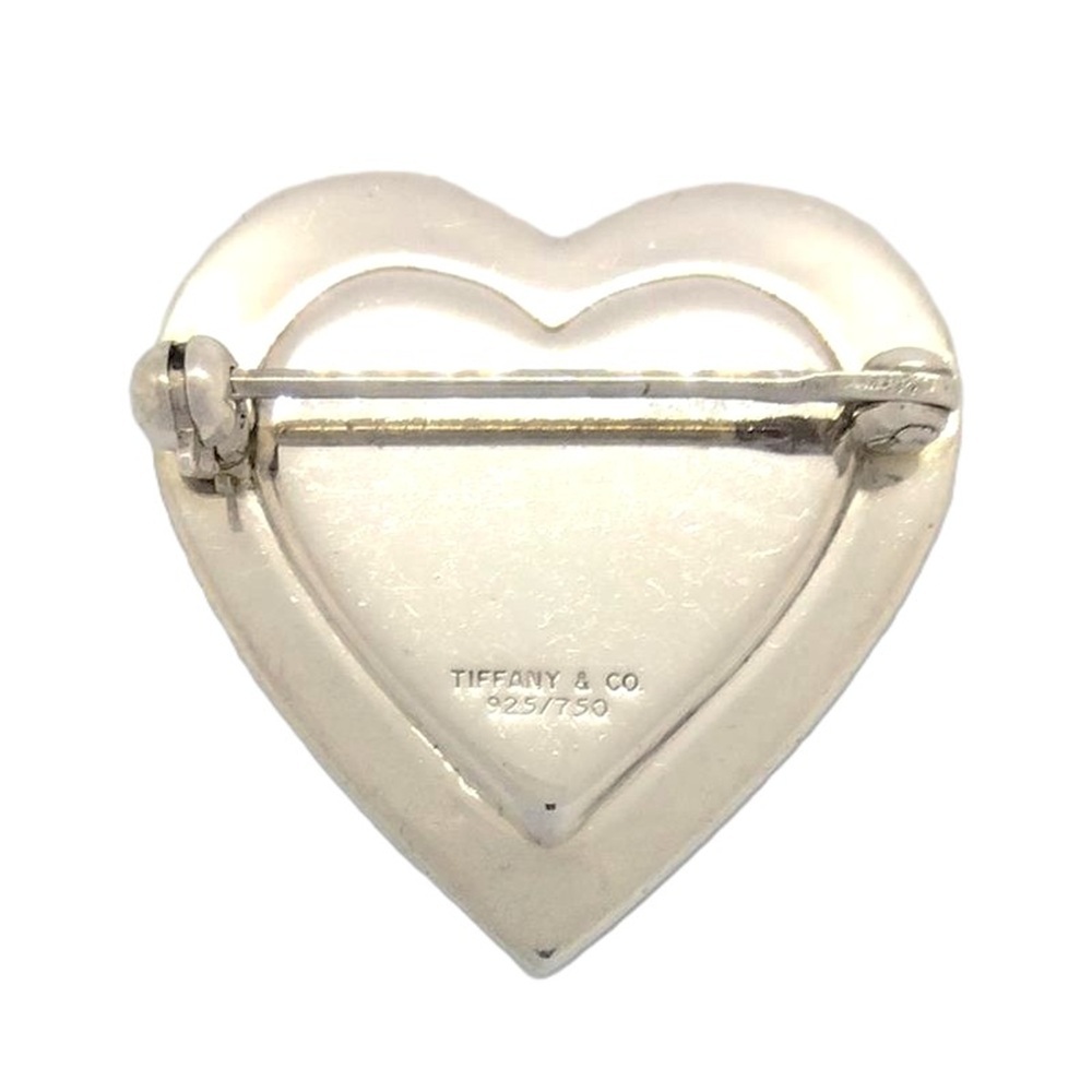 ティファニー Tiffany&Co. ハート コンビ ブローチ K18 SV925 ゴールド