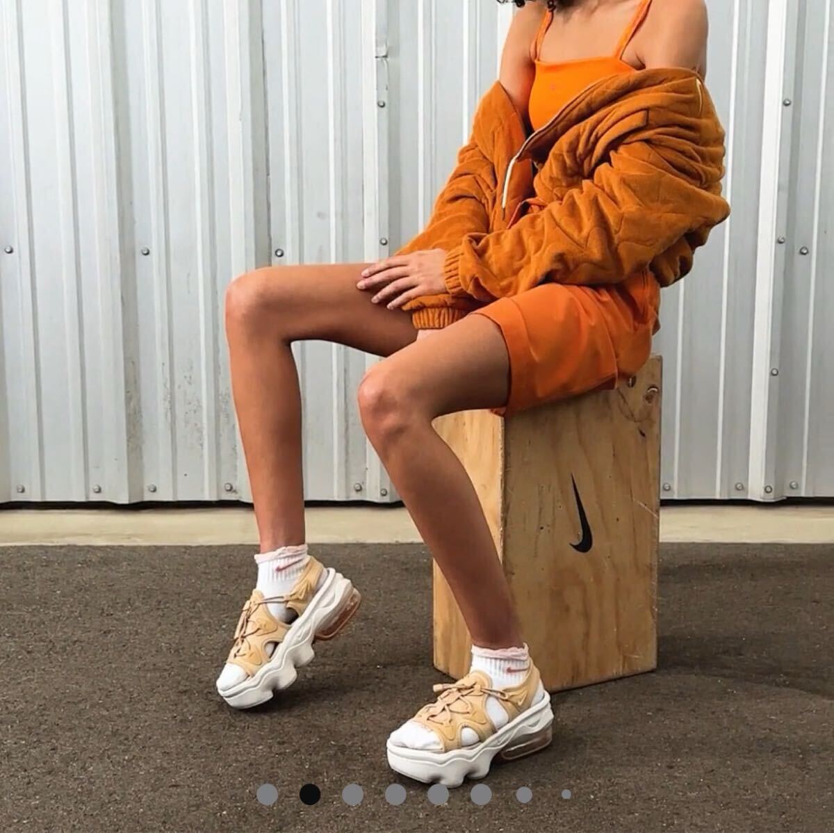 25cm новый товар не использовался Nike NIKE спортивные туфли сандалии air max здесь AIR MAX бежевый белый толщина низ spo солнечный 