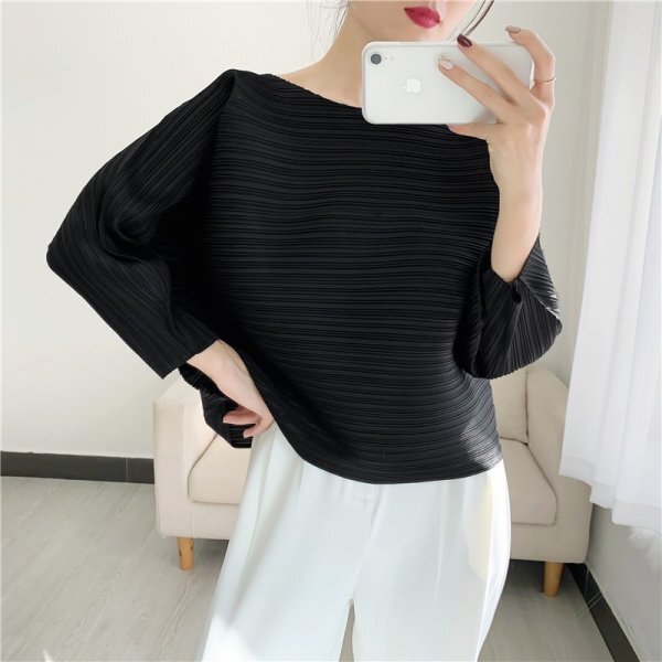 2503 женский pleats плиссировать рубашка pra незначительный ощущение эластичность есть соединять дешевый 7 минут длина рукава зеленый цвет серия 
