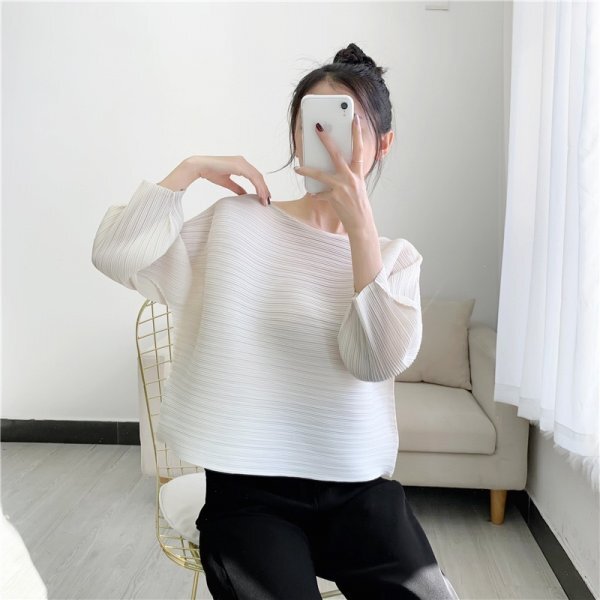 2503 женский pleats плиссировать рубашка pra незначительный ощущение эластичность есть соединять дешевый 7 минут длина рукава зеленый цвет серия 