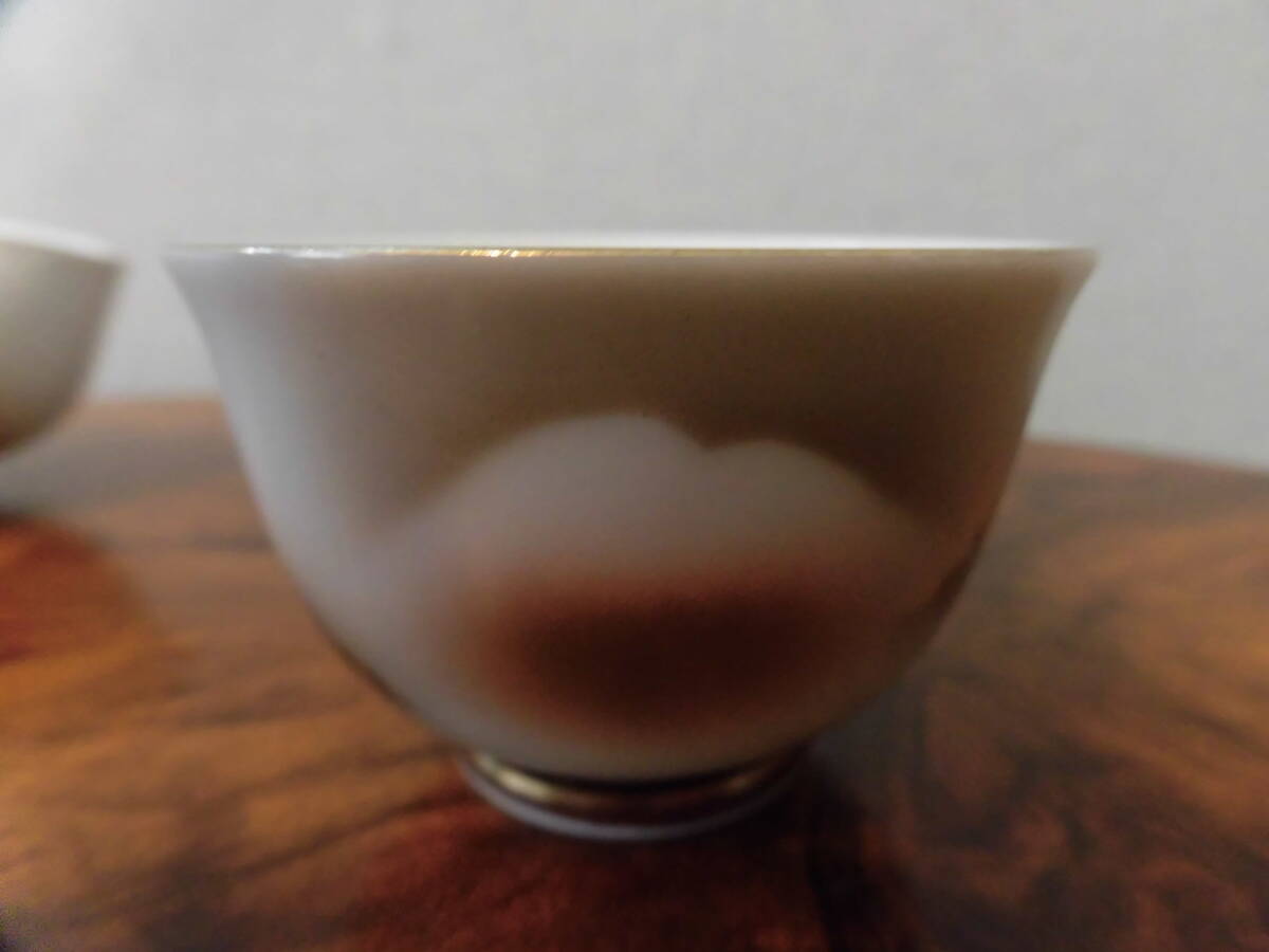 九谷焼　茶器揃　栄峰　湯呑5　急須1　湯冷まし1　木箱入り　 未使用_画像6
