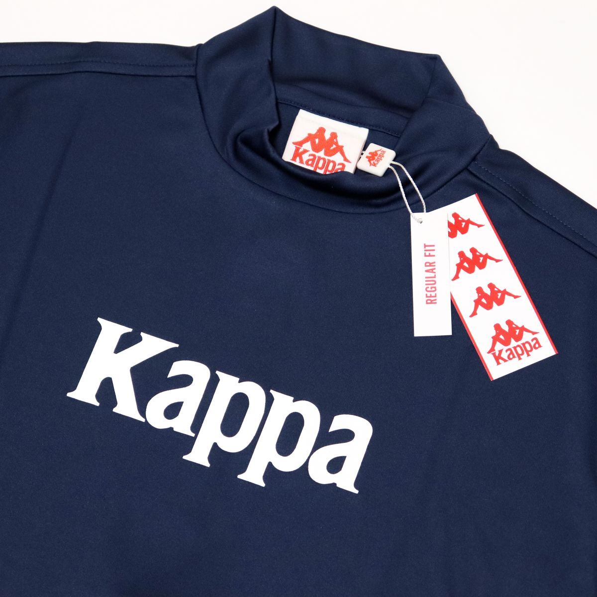 ○送料390円可能商品 カッパ ゴルフ KAPPA GOLF 新品 メンズ モックネック 半袖 シャツ 紺 Mサイズ [KPT23023SN521N-M] 一 三 壱★QWER★