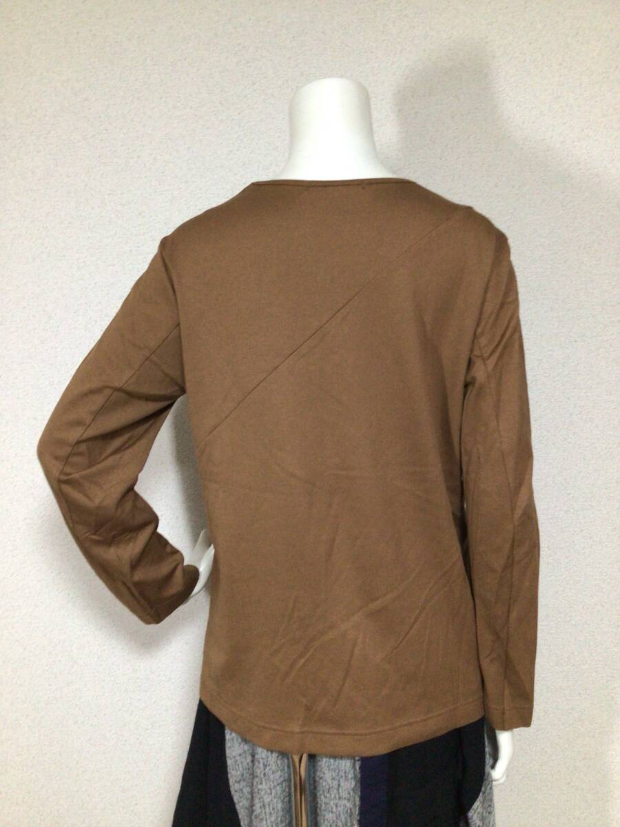 M2585／センソユニコ　POINTLIGNE オシャレなジッパーカットソー／38／ブラウン_画像5