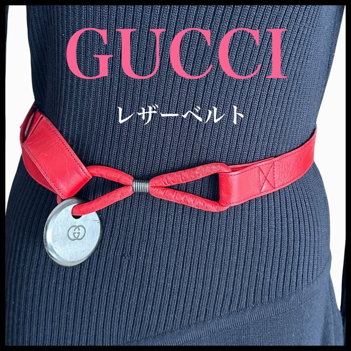 GUCCI レザーベルト レッド 赤 90cm レディース グッチ GUCCI レザーベルト レッド 赤 90cm レディース グッチ|Yahoo
