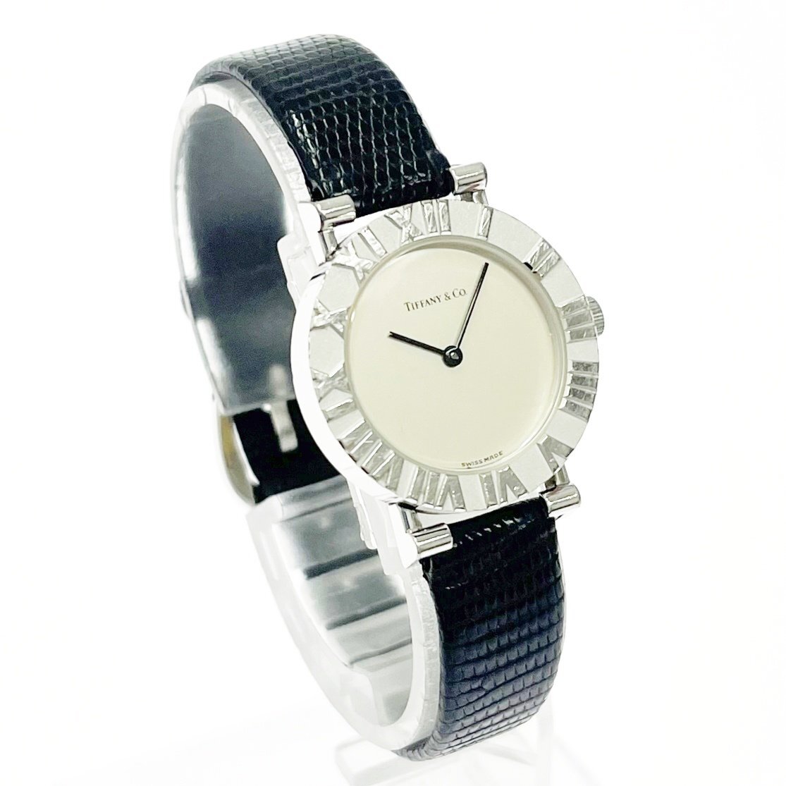 【1円スタート】TIFFANY & Co. ティファニー L0640 アトラス 925刻印 シルバー文字盤 クオーツ レディース腕時(shí)計(jì) 400422