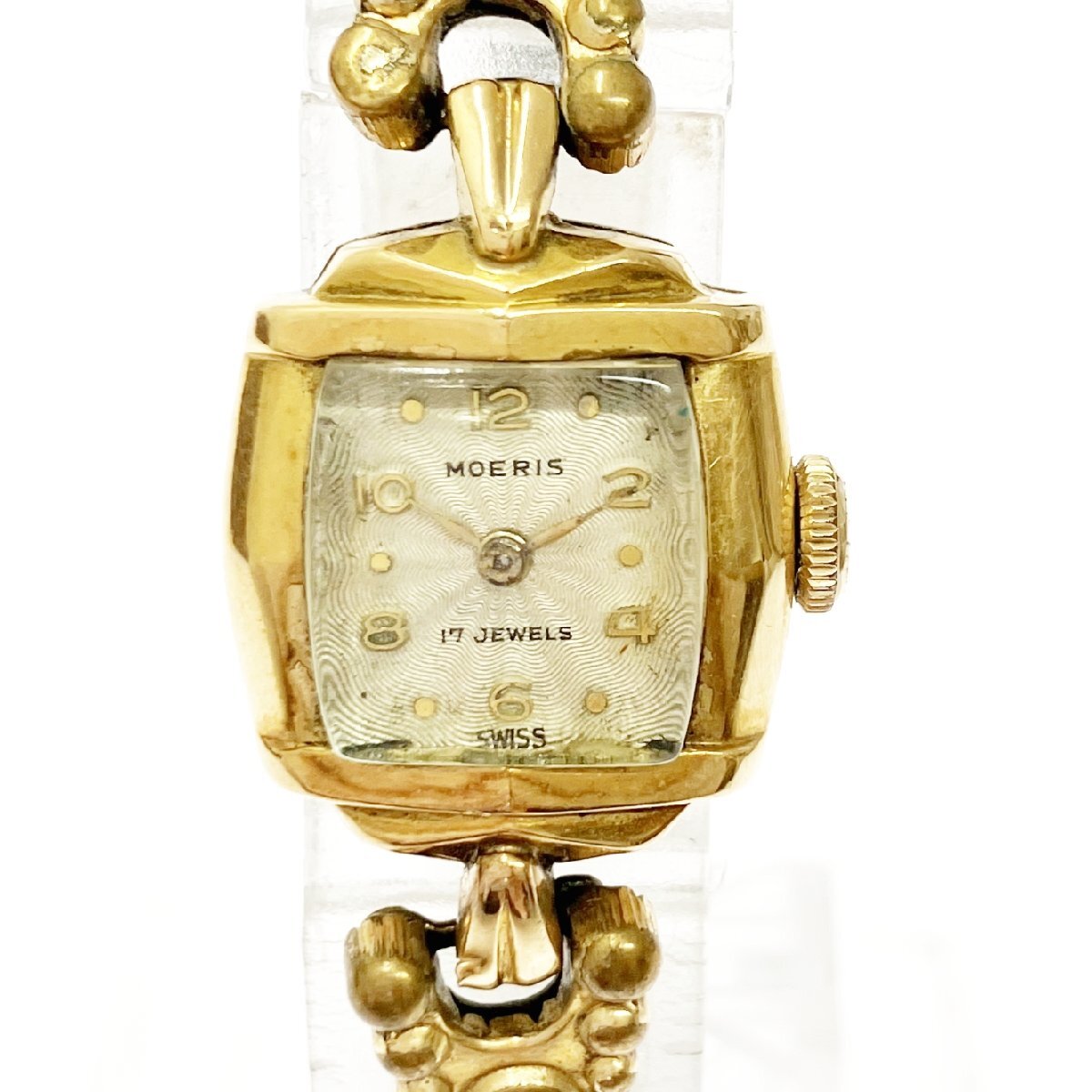 【1円スタート】【アンティーク】MOERIS モーリス 17石 18K/0.750刻印 手巻き レディース腕時(shí)計(jì) 383934