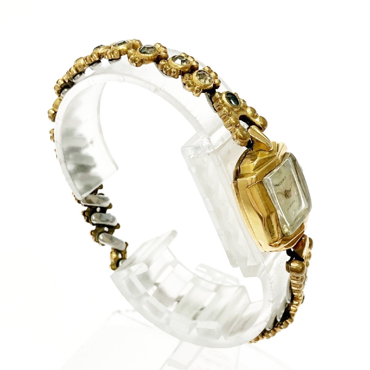 【1円スタート】【アンティーク】MOERIS モーリス 17石 18K/0.750刻印 手巻き レディース腕時(shí)計(jì) 383934