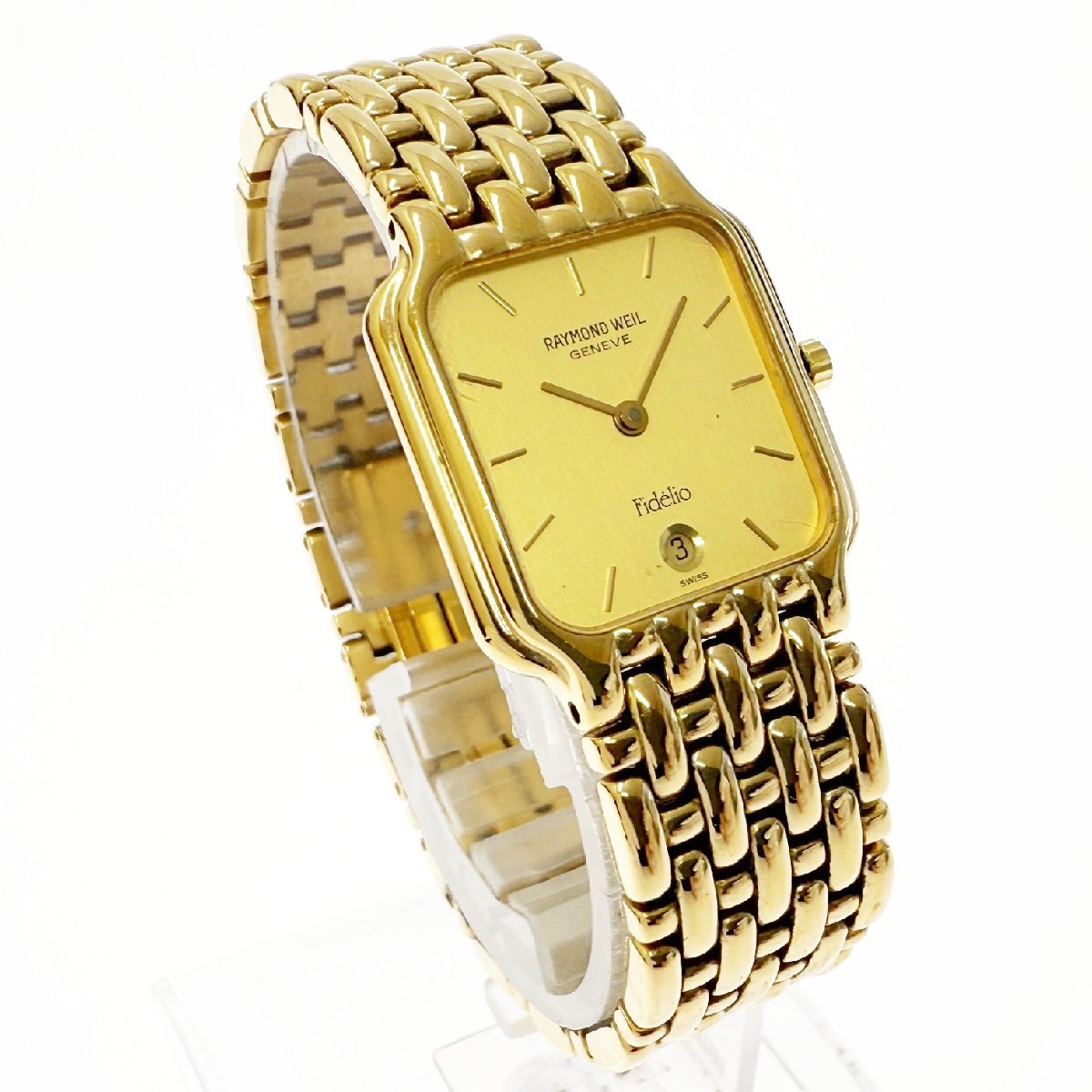 【1円スタート】RAYMOND WEIL レイモンドウェイル Fidelio 18K GOLDELECTROPLATED クオーツ レディース腕時(shí)計(jì) 400499