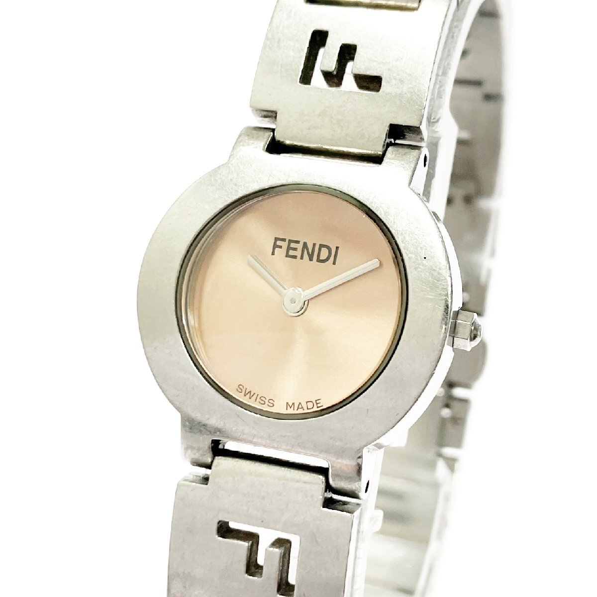 【1円スタート】【訳あり品】FENDI フェンディ 3050L SS オレンジ系文字盤 クオーツ レディース腕時計 427470