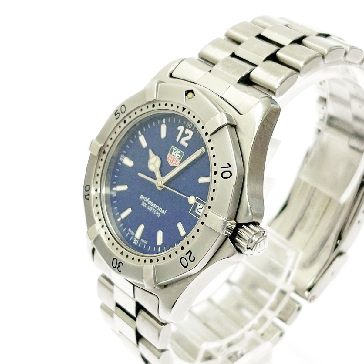 【1円スタート】TAG HEUER タグホイヤー WK1113 プロフェッショナル SS ブルー系文字盤 クオーツ メンズ腕時計 ジャンク 427325