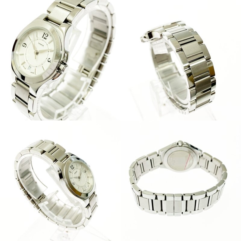 【1円スタート】COACH コーチ 0154/0155 SS シルバー文字盤 クオーツ ペアウォッチ 腕時計 383964