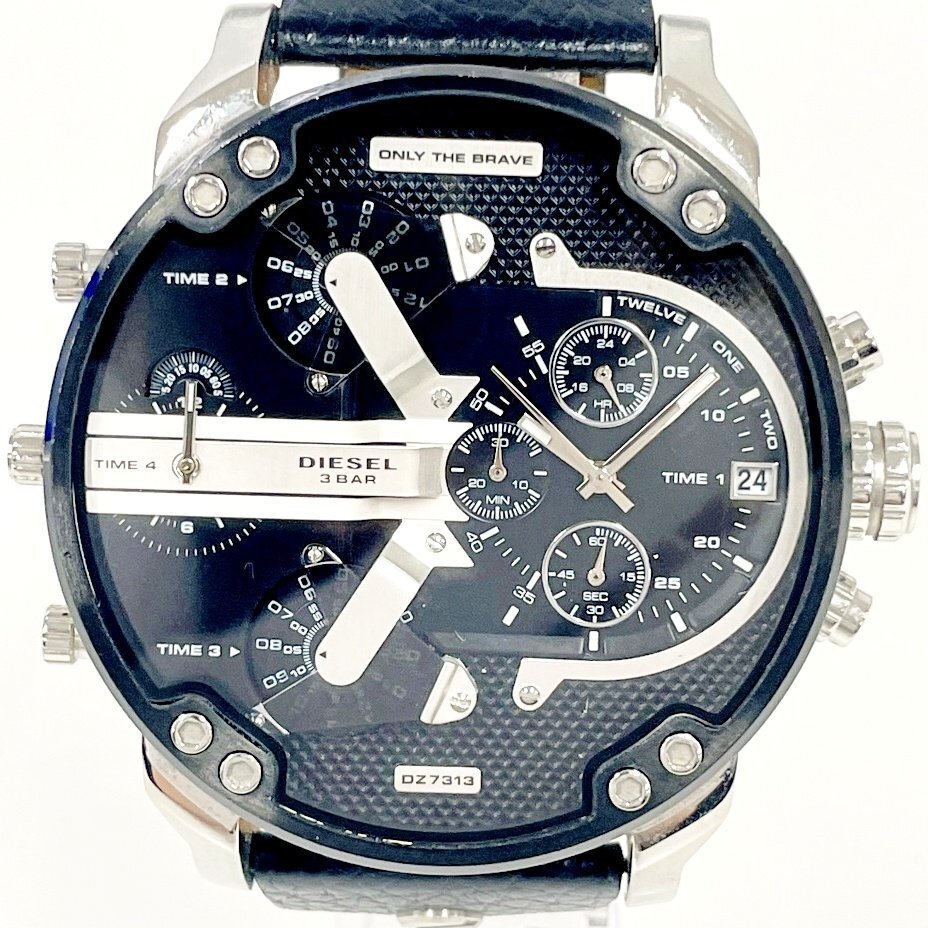 【1円スタート】【訳あり品】DIESEL ディーゼル DZ-7313 クロノグラフ SS ブラック文字盤 クオーツ メンズ腕時計(jì) 413537