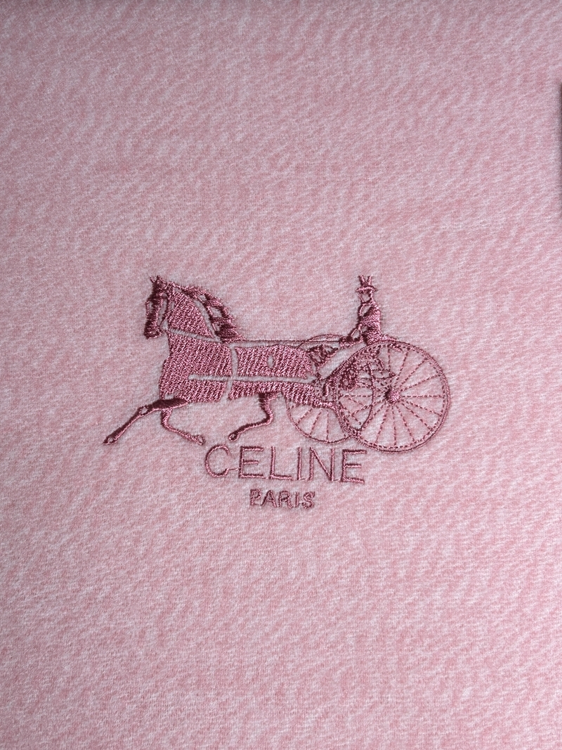 ● 格安出品 未使用 CELINE セリーヌ ウィンターシーツ 140×240cm シングル シーツ ピンク 寢具 元箱 100% 元箱 【訳アリ】 op730