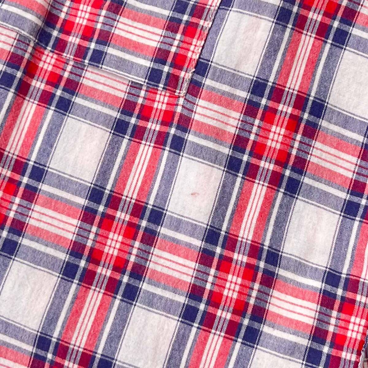 USA制 ENGINEERED GARMENTS NEW YORK エンジニアドガーメンツ チェック 貓目ボタン 山ポケ 長袖 ワークシャツ S/レッド×ブルー系 メンズ