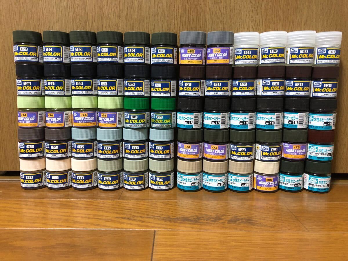 ミスターカラー 涂料 大量 未検品 360個 18kg ホビーカラー 水性 アクリル など まとめて Mr.COLOR クレオス プラモデル 模型 戦闘機(jī) 戦車