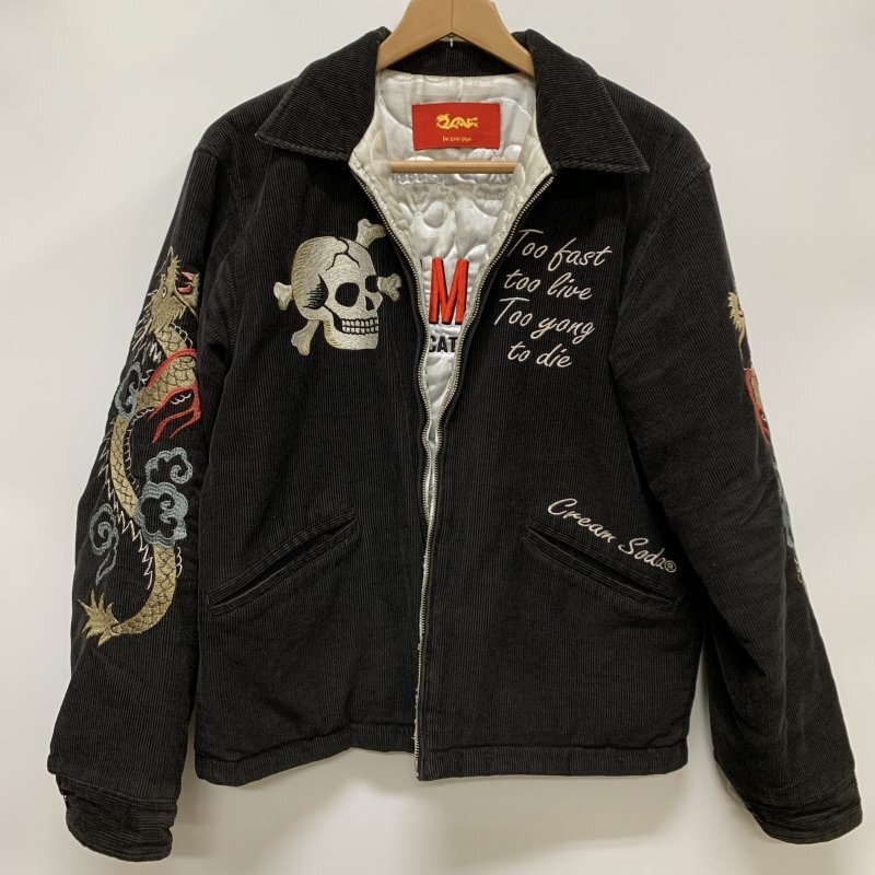 ファスナー破損 ＣＲＥＡＭ ＳＯＤＡ リバーシブルスカジャン クリームソーダ Ｍサイズ メンズ アウター 刺?ロゴ 洋品紳士服/247_画像1