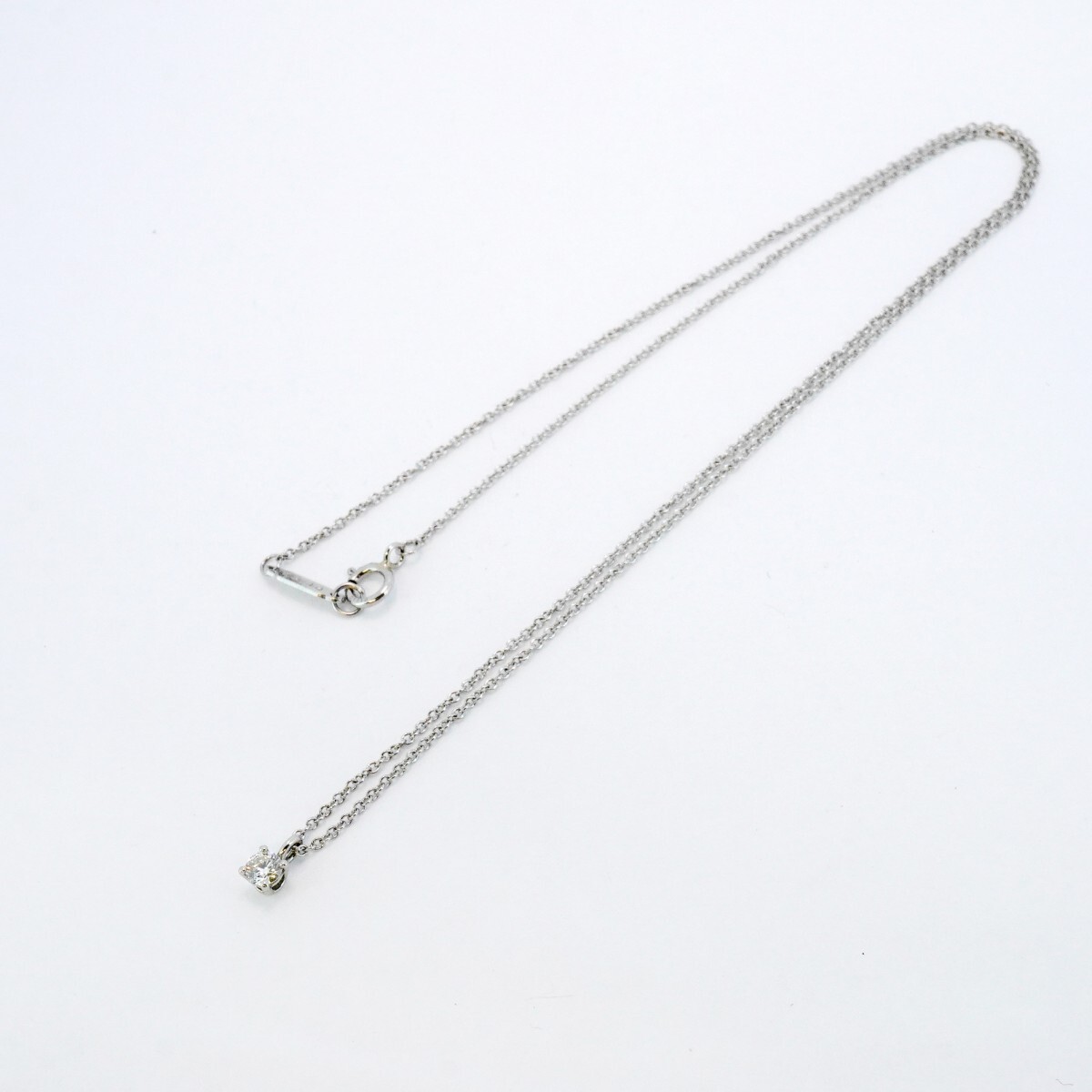 【5jdb0868】ティファニー ネックレス ソリティア 1PD Pt950 プラチナ ダイヤモンド【中古】レディース