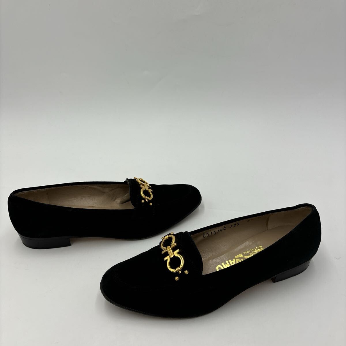 M ＊ イタリア制 '高級婦人靴' Salvatore Ferragamo サルヴァトーレフェラガモ 本革 ガンチーニ ローファー 革靴 パンプス 5.5D 22.5cm 