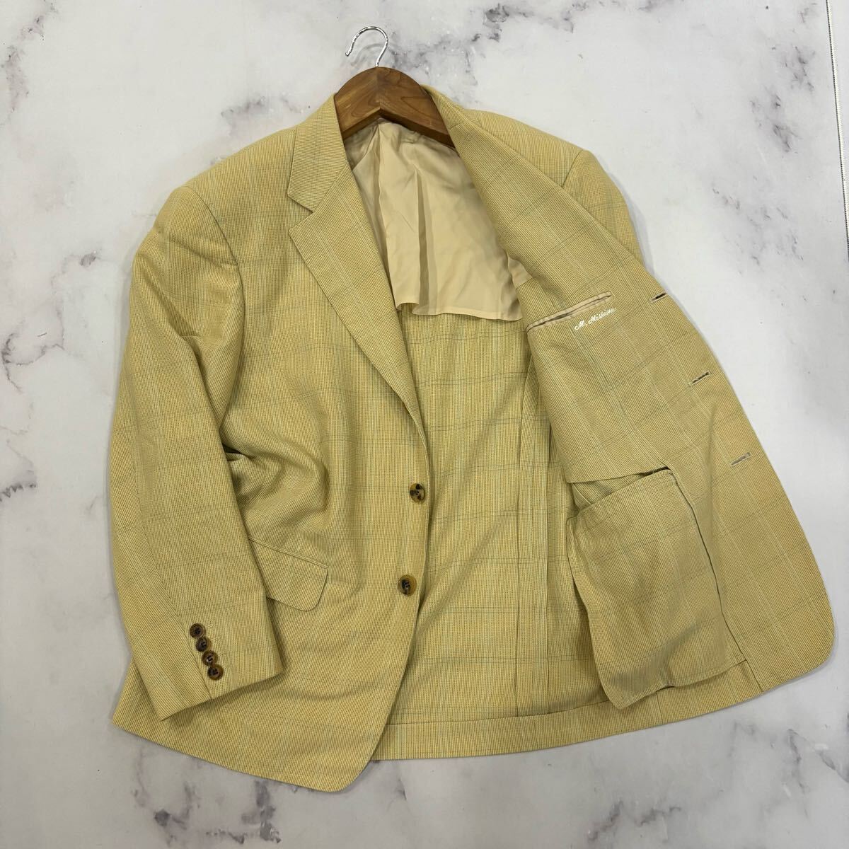 AB ■ 日本制 希少 90's ビンテージ Christian Dior クリスチャンディオール WOOL混 3釦 テーラードジャケット S 高級(jí)紳士服 アウター 古著